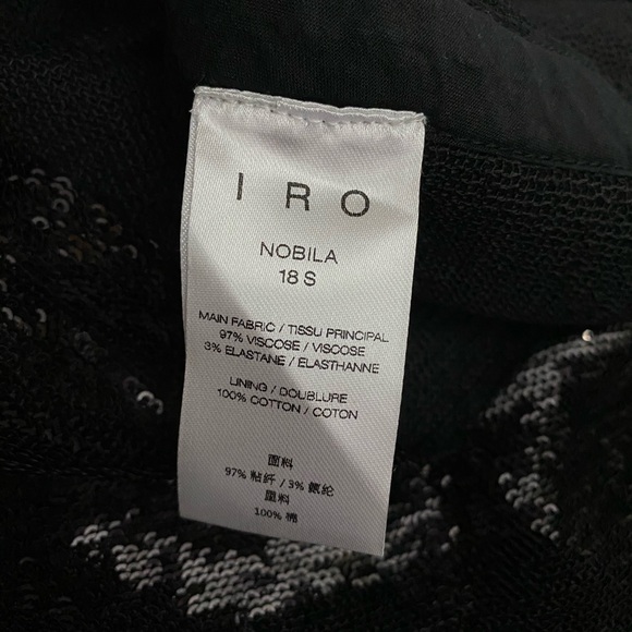 IRO Nobila Black Sequin Cocktail Dress Size 38 / 6 - Picture 14 of 15